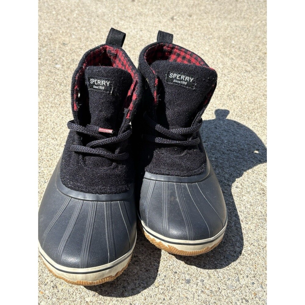 Sperry Top Sider Duck Boots Women’s 8M Black Schooner Chukka 3 Eye Rubber - Picture 5 of 11